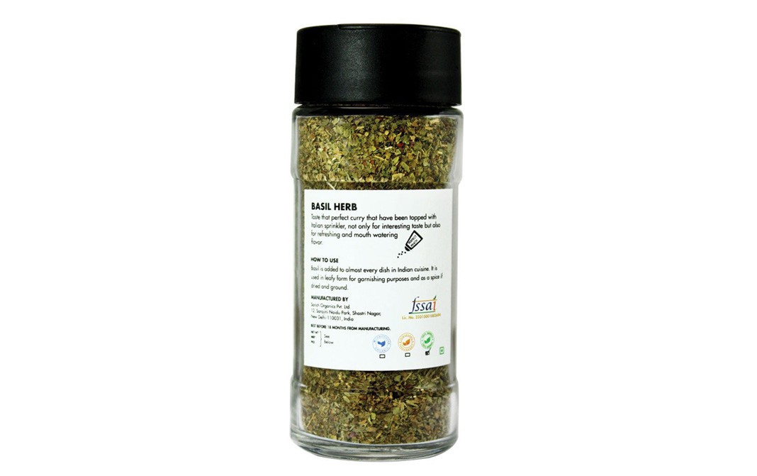Sorich Organics Basil    Glass Bottle  25 grams